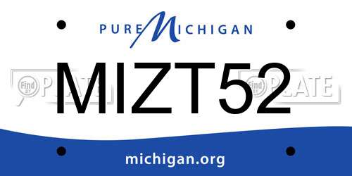 MIZT52 Michigan License Plate