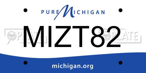 MIZT82 Michigan License Plate