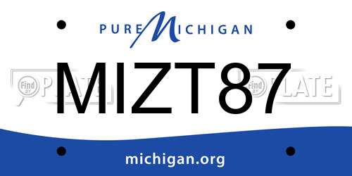 MIZT87 Michigan License Plate