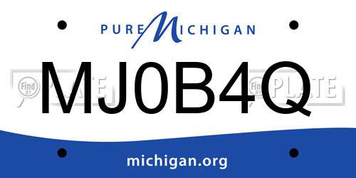 MJ0B4Q Michigan License Plate