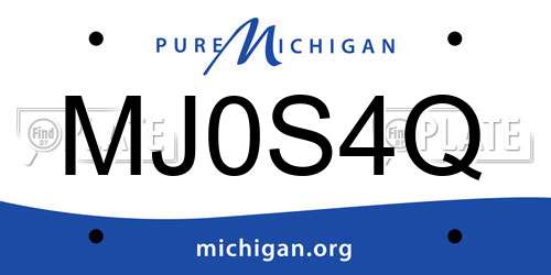MJ0S4Q Michigan License Plate