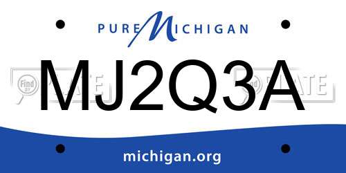 MJ2Q3A Michigan License Plate
