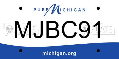 MJBC91 Michigan License Plate