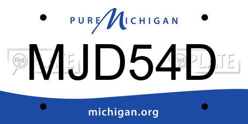 MJD54D Michigan License Plate