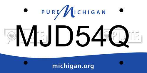 MJD54Q Michigan License Plate