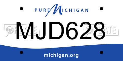 MJD628 Michigan License Plate