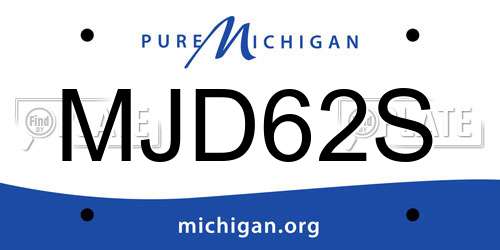 MJD62S Michigan License Plate