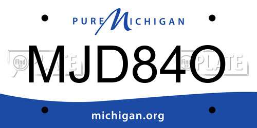 MJD84O Michigan License Plate