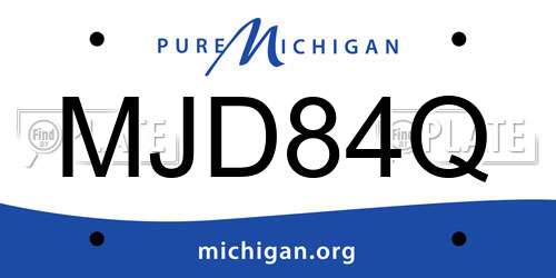 MJD84Q Michigan License Plate
