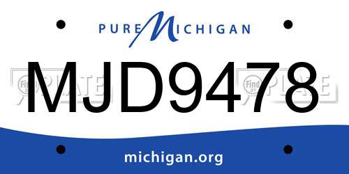 MJD9478 Michigan License Plate