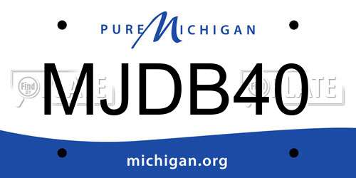 MJDB40 Michigan License Plate
