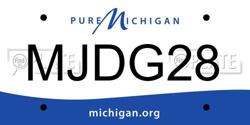 MJDG28 Michigan License Plate