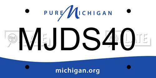 MJDS40 Michigan License Plate