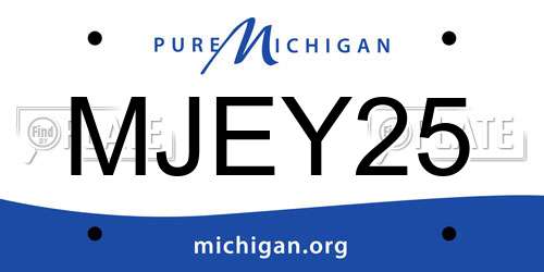 MJEY25 Michigan License Plate