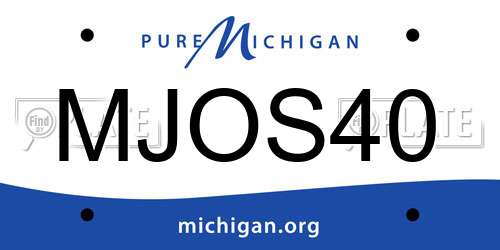 MJOS40 Michigan License Plate