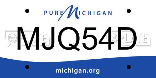 MJQ54D Michigan License Plate