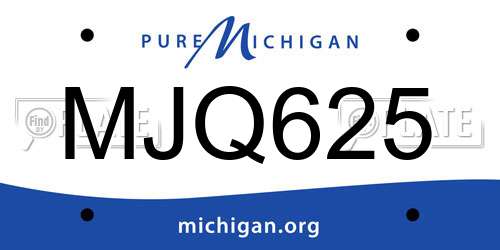MJQ625 Michigan License Plate