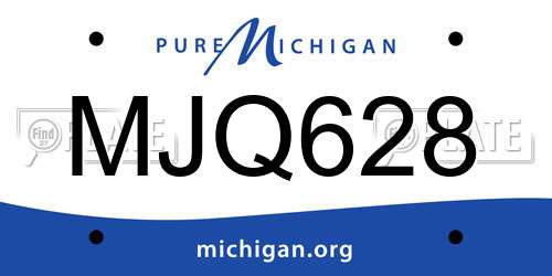 MJQ628 Michigan License Plate
