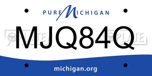 MJQ84Q Michigan License Plate