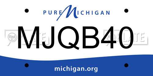 MJQB40 Michigan License Plate