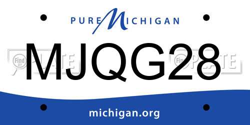 MJQG28 Michigan License Plate