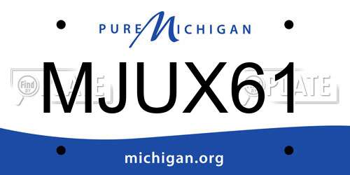 MJUX61 Michigan License Plate