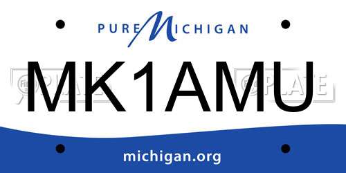 MK1AMU Michigan License Plate
