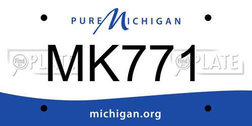 MK771 Michigan License Plate