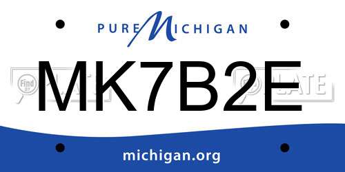 MK7B2E Michigan License Plate