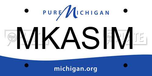 MKASIM Michigan License Plate