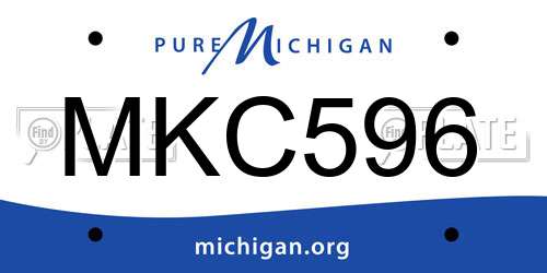 MKC596 Michigan License Plate
