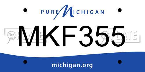 MKF355 Michigan License Plate