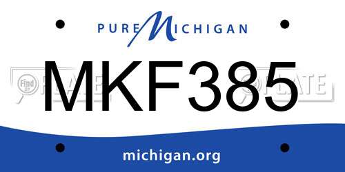 MKF385 Michigan License Plate