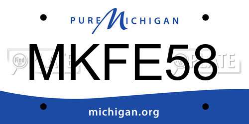 MKFE58 Michigan License Plate