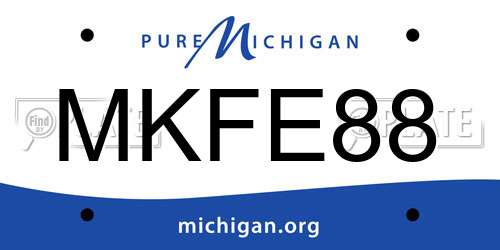 MKFE88 Michigan License Plate