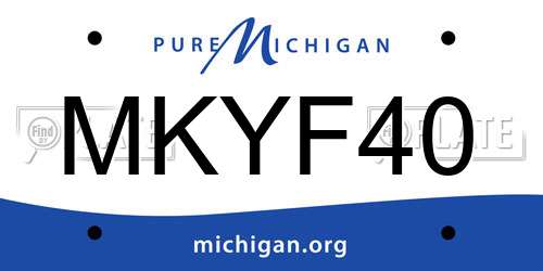 MKYF40 Michigan License Plate