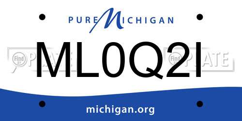 ML0Q2I Michigan License Plate