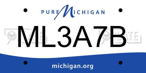 ML3A7B Michigan License Plate