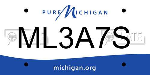 ML3A7S Michigan License Plate