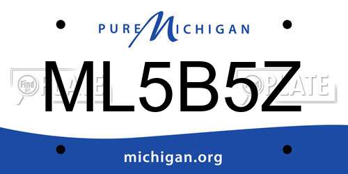 ML5B5Z Michigan License Plate