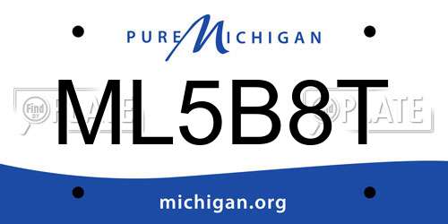 ML5B8T Michigan License Plate