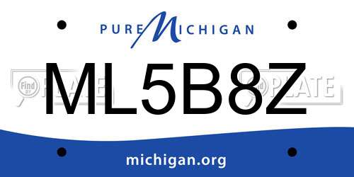 ML5B8Z Michigan License Plate