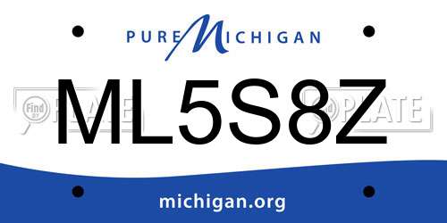 ML5S8Z Michigan License Plate