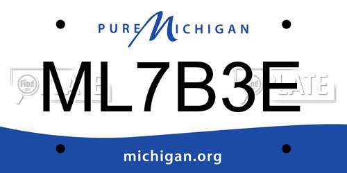 ML7B3E Michigan License Plate
