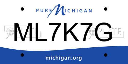 ML7K7G Michigan License Plate