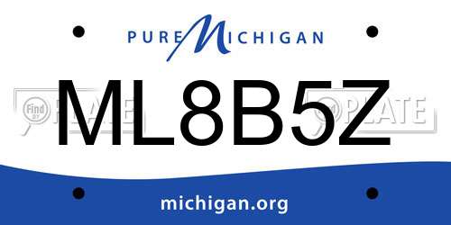 ML8B5Z Michigan License Plate