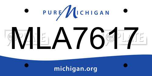 MLA7617 Michigan License Plate
