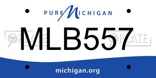 MLB557 Michigan License Plate
