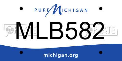 MLB582 Michigan License Plate