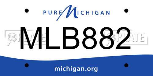 MLB882 Michigan License Plate